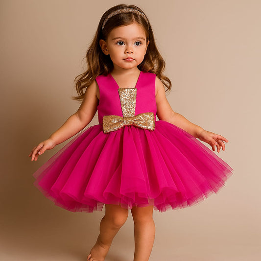 Pre Order: Fancy Bright Pink Sequined Dress With