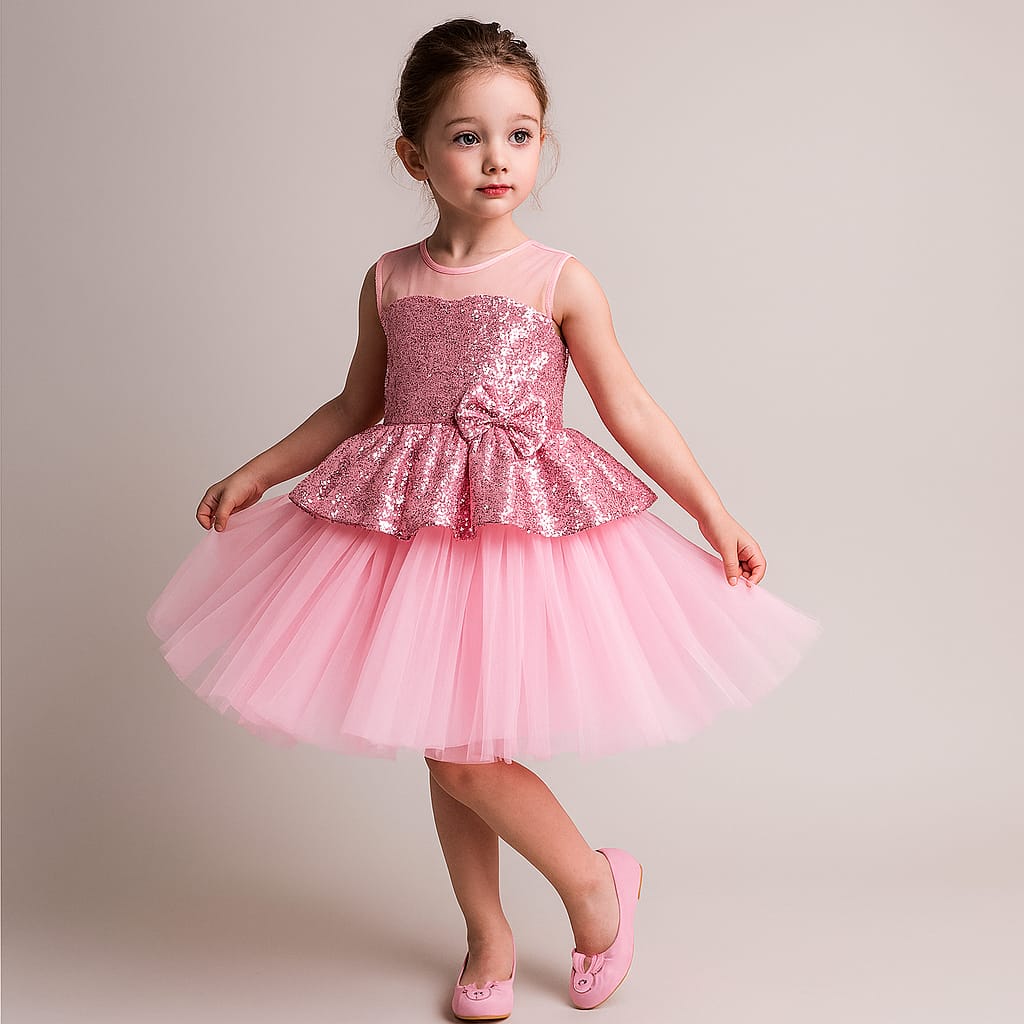 Pre Order: Pink Sequin Party Wear Dress