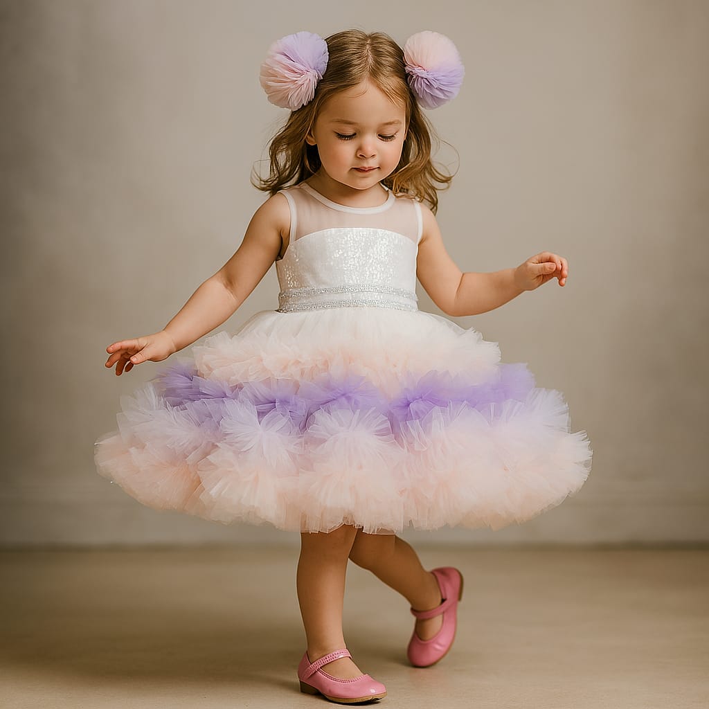 Pre Order: Ruffle Net Sequin Work Dress