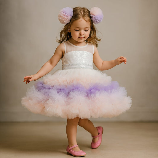 Pre Order: Ruffle Net Sequin Work Dress