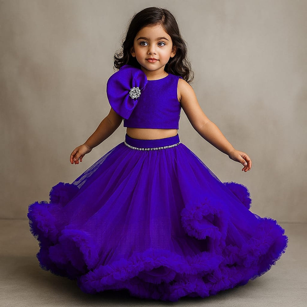Pre Order: Fabulous Swirled Top With Ruffle Layered Lehenga