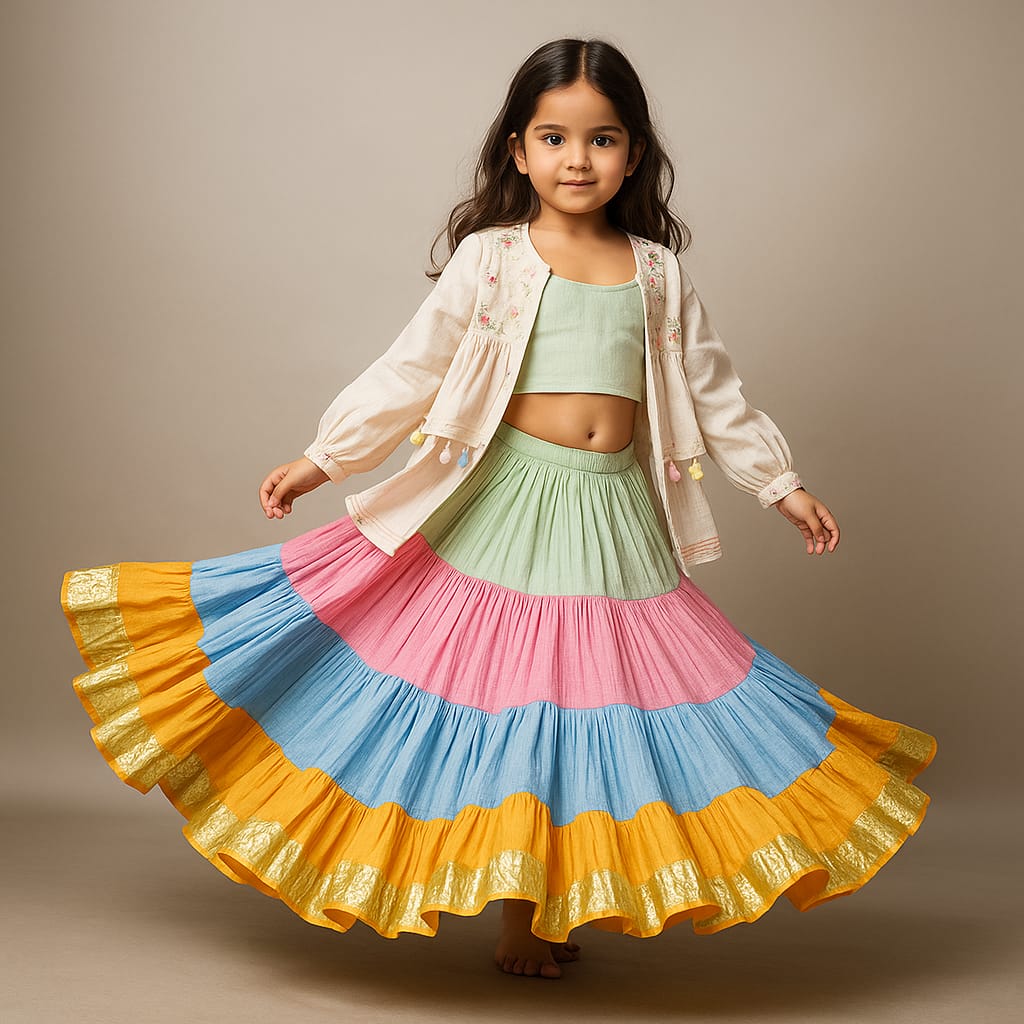 Pre Order: Pastel colour lehenga