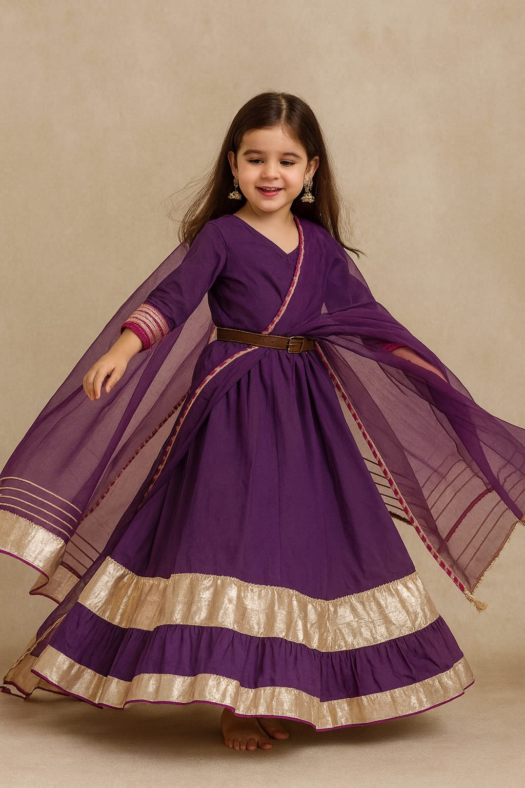 Pre Order: Purple Gota Anarkali