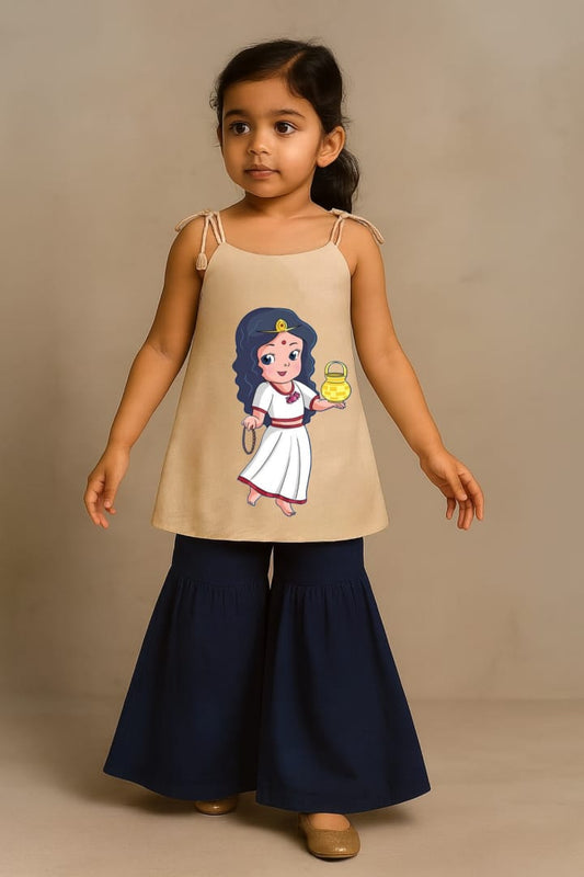 Pre Order: Mata Brahmacharini Top With Palazzo