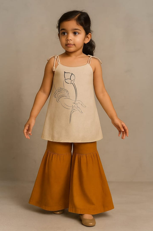 Pre Order: Mata Hands and Lotus Top With Palazzo