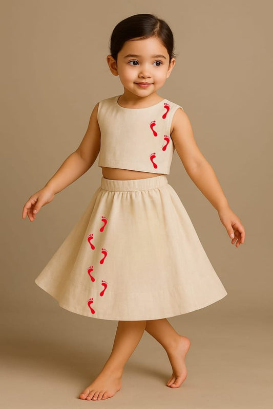 Pre Order: Holy Walk Off White Top and Skirt