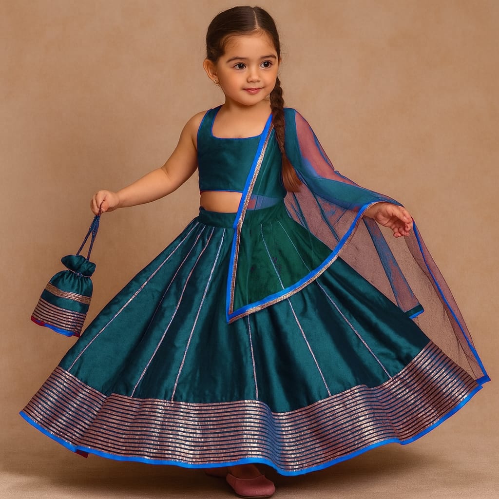 Pre Order: Rama Gota Detailed Lehenga Set