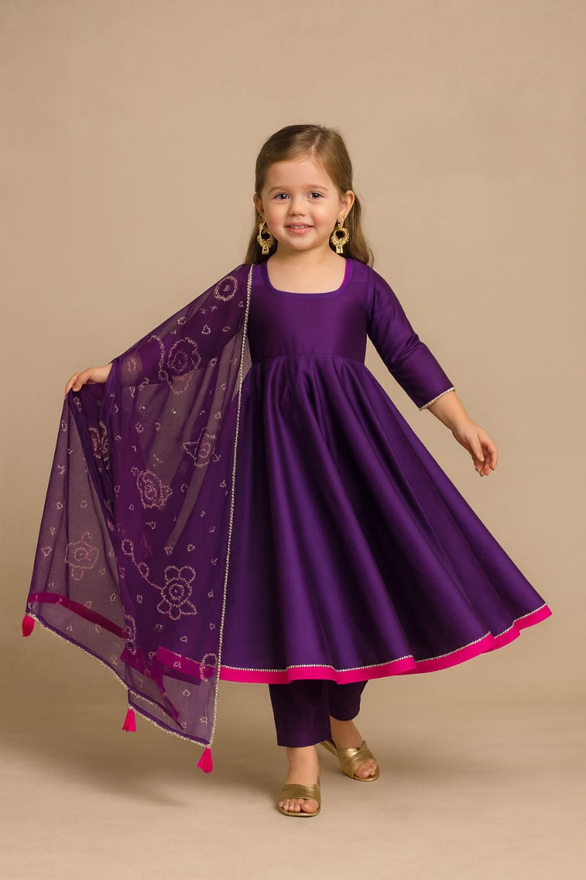 Pre Order: Purple Anarkali with Dupatta