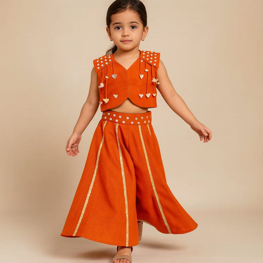 Pre Order: Stunning Butterfly Embellished Top With Matching Palazzo
