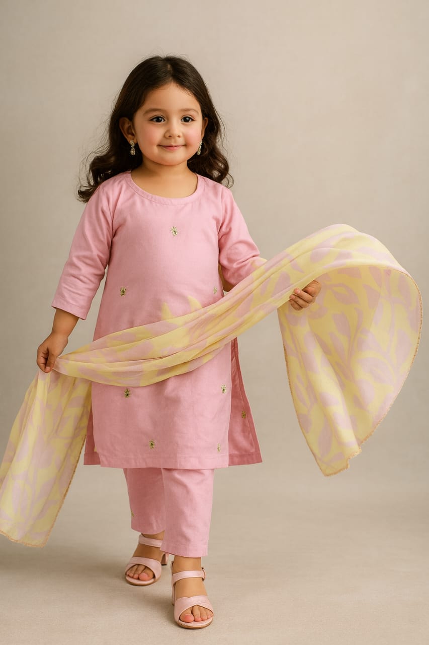 Pre Order: Lavanya Pinkish Lilac Embroidered Suit Set