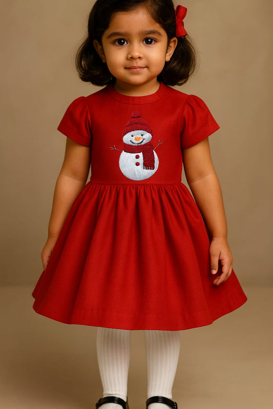 Pre Order: Red Snowman Dress