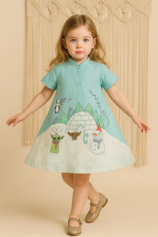 Pre Order: Snow World Theme Dress