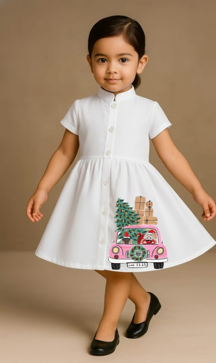 Pre Order: Merry Christmas White Dress