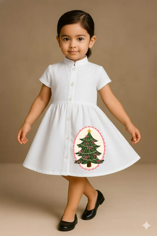 Pre Order: Christmas Tree White Dress