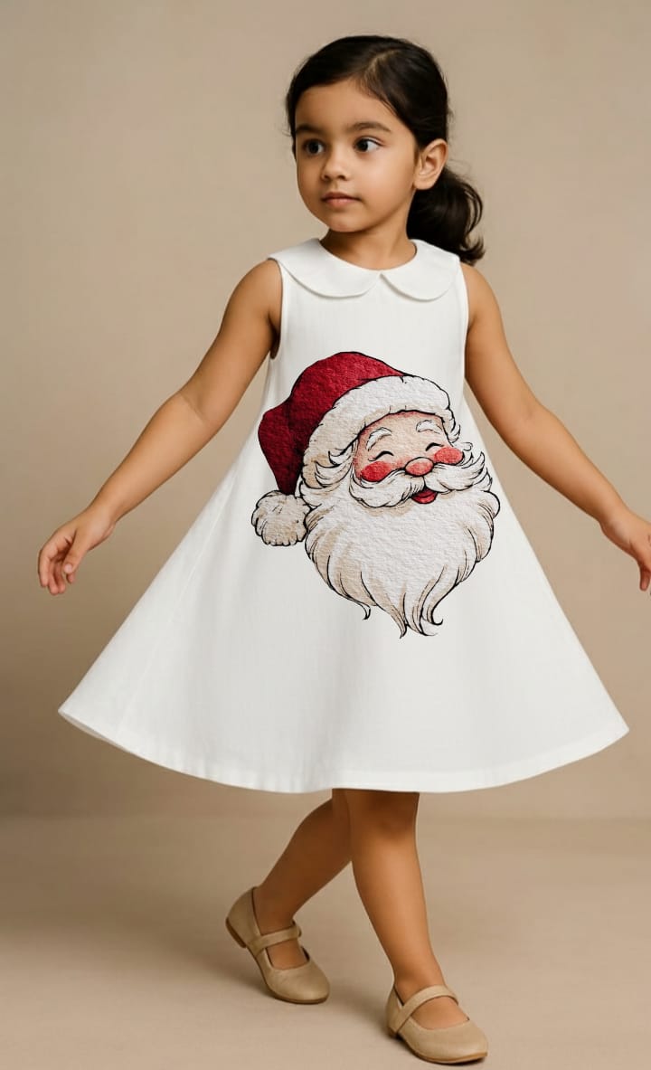 Pre Order: Santa Claus Christmas White Dress