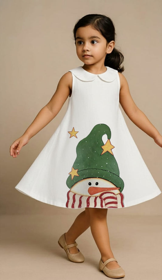 Pre Order: Christmas Cap White Dress