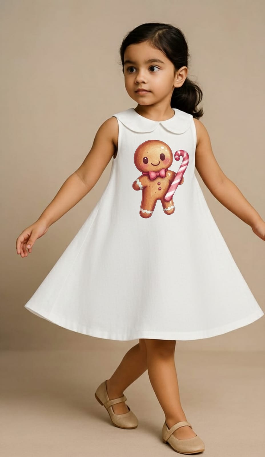 Pre Order: Gingerbread man White Dress