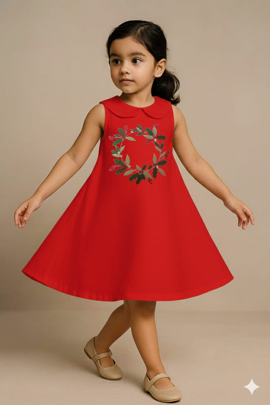 Pre Order: Cheistmas Keafy Round Red Dress