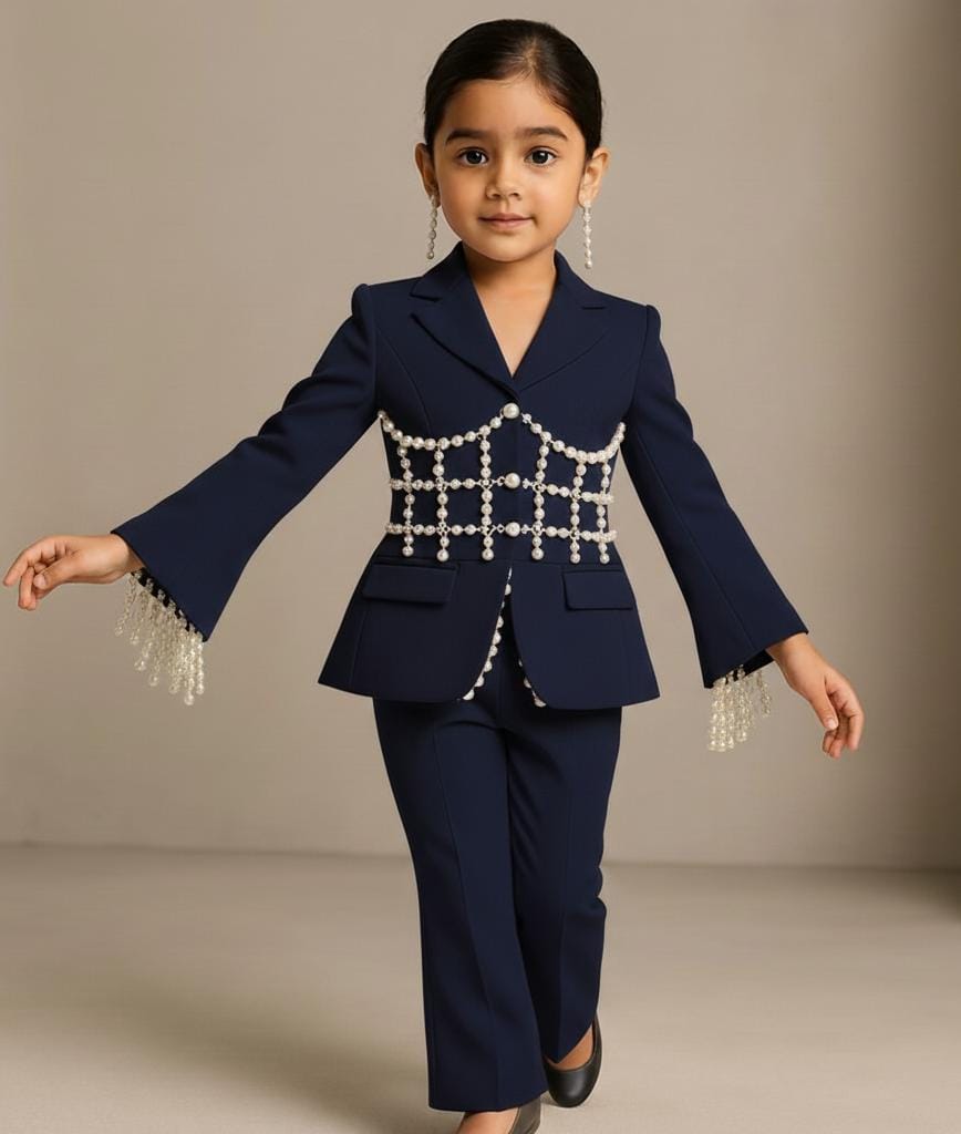 Pre Order: Pearl Luxe Blue Suit Set