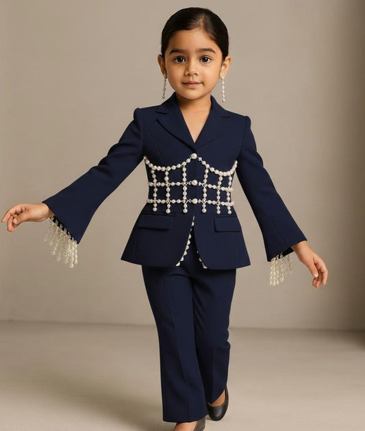 Pre Order: Pearl Luxe Blue Suit Set