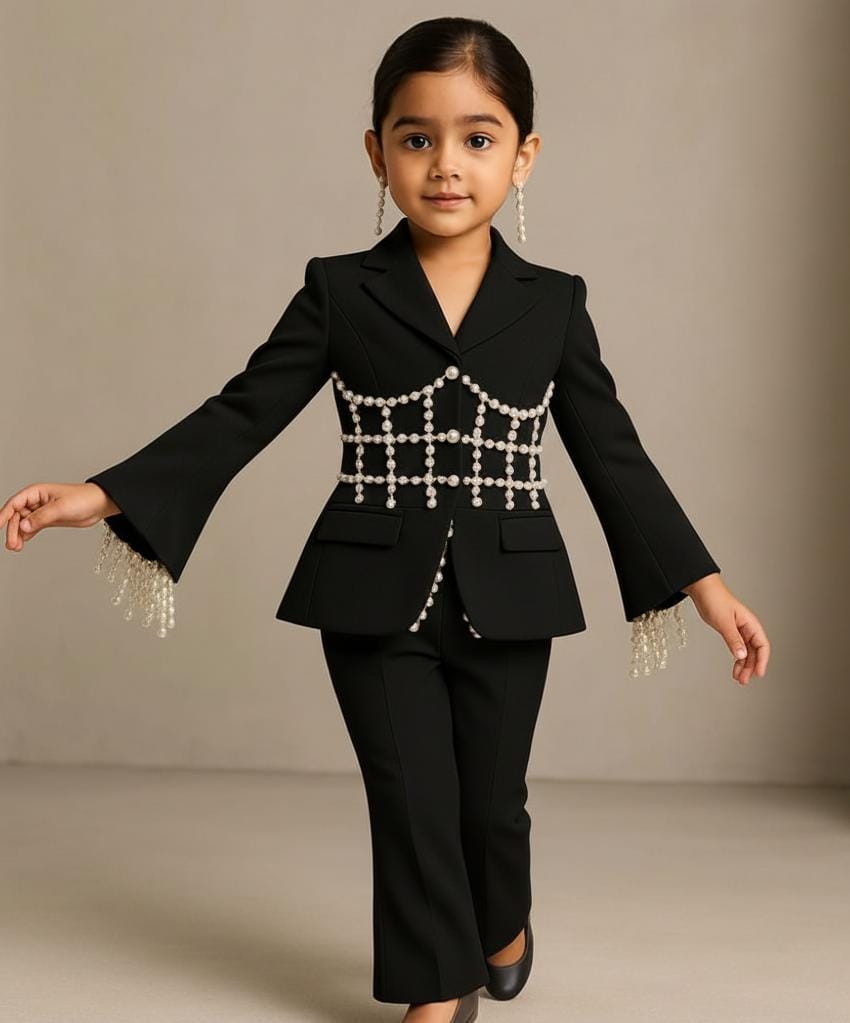 Pre Order: Pearl Luxe Black Suit Set