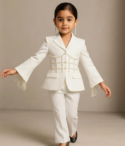 Pre Order: Pearl Luxe White Suit Set