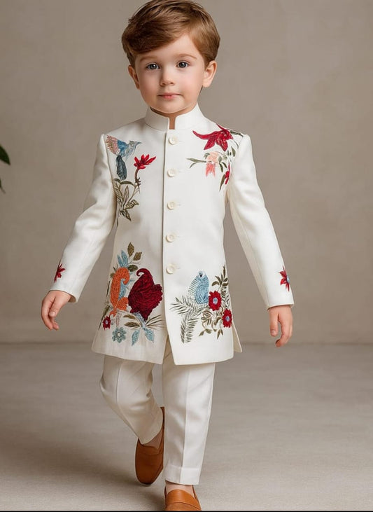 Pre Order: Multi Embroidered Sherwani And Pant