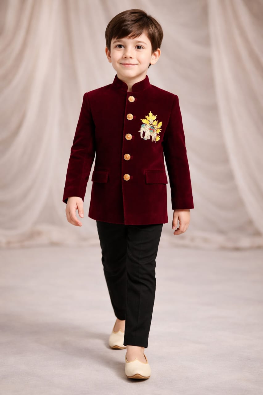 Pre Order:Rangrez Maroon Sherwani