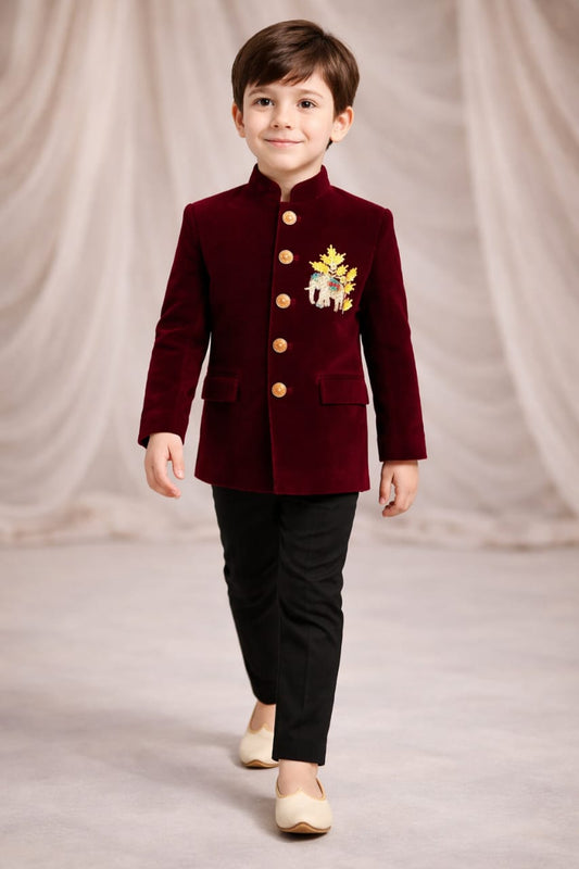 Pre Order:Rangrez Maroon Sherwani