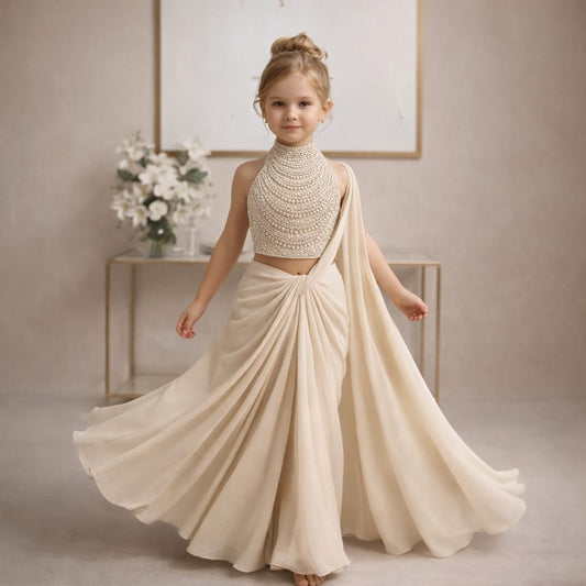 Pre Order: Rajkumari Pearl Saree Set