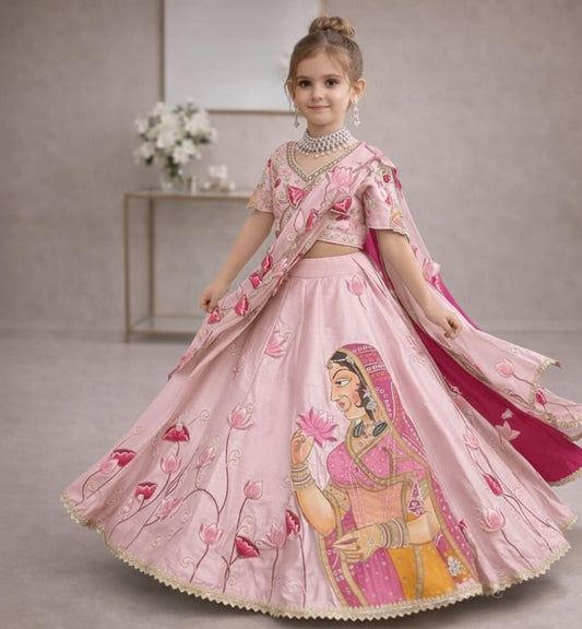 Pre Order: Rajkumari Lotus Pink Lehenga Set
