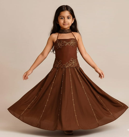 Pre Order: Cocoa Bloom Lehenga Set