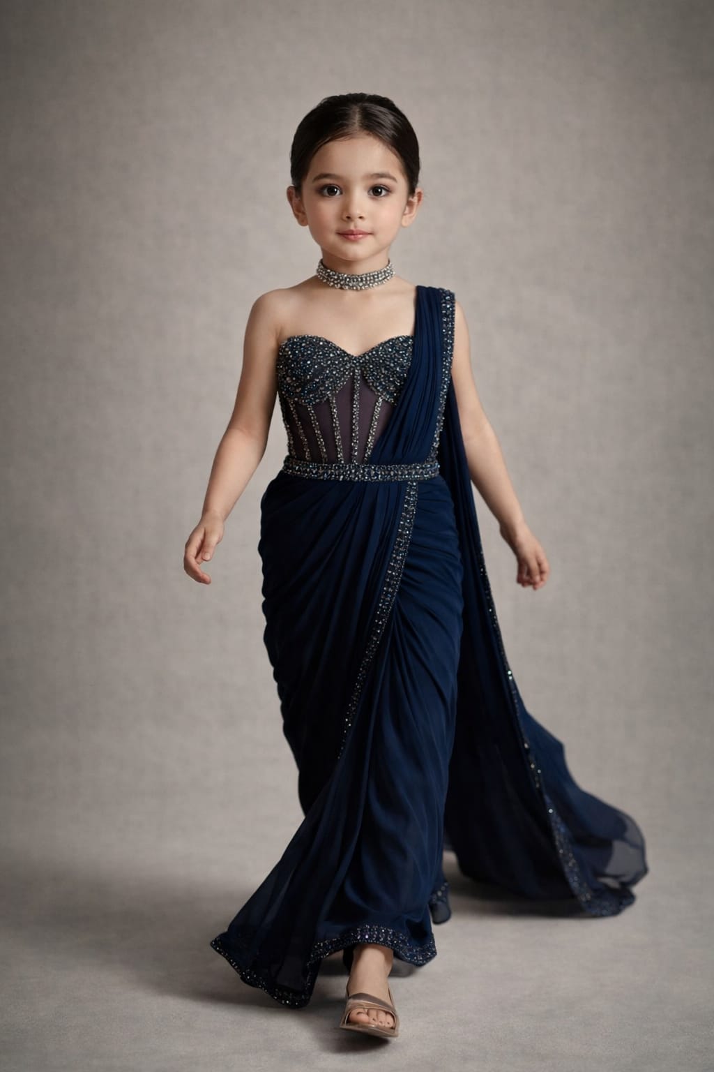 Pre Order: Blue Moon Draped Saree Set