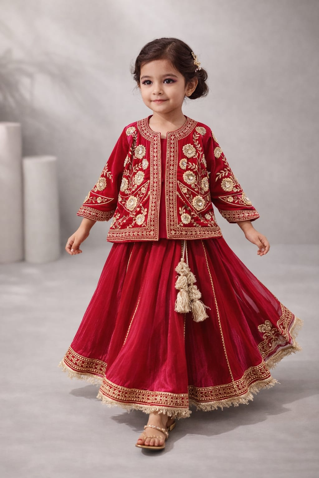 Pre Order: Gulab Rajsi Lehenga Set