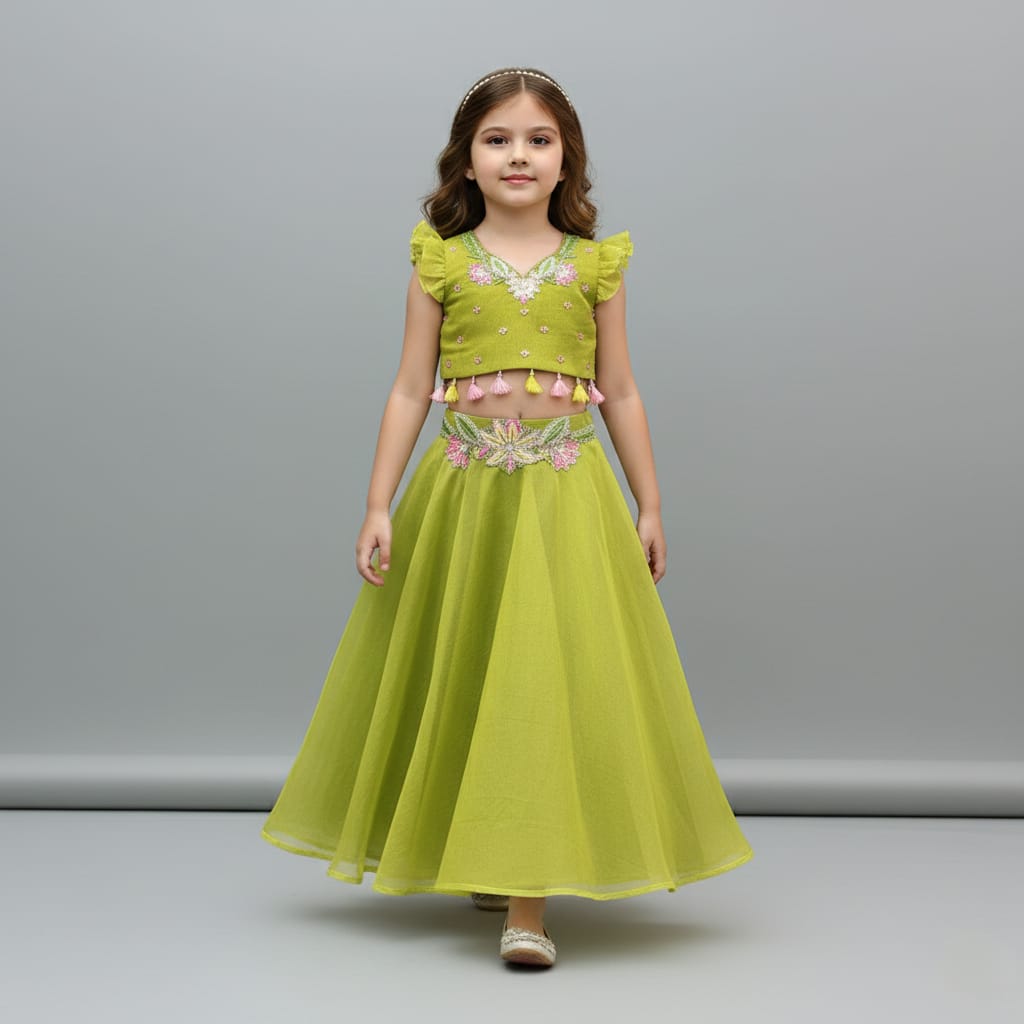 Pre Order: Emerald Meadow Lehenga Set