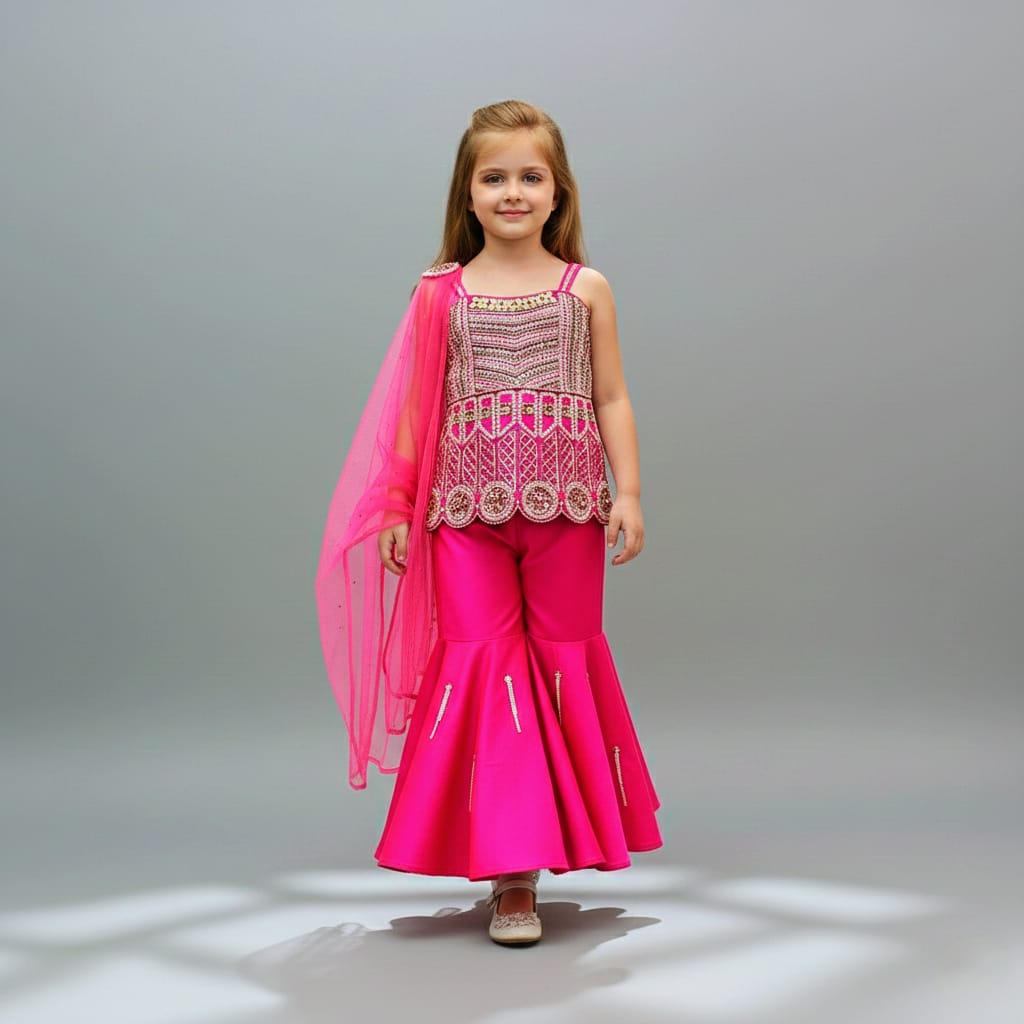 Pre Order:Rose Blossom Sharara Set