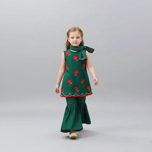 Pre Order: Emerald Rose Sharara Set