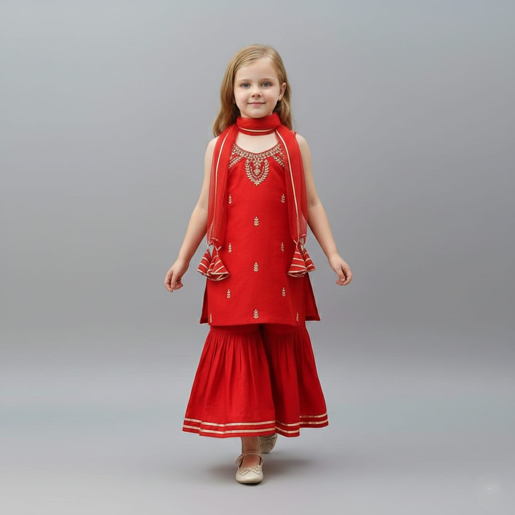 Pre Order: Crimson Royale Sharara Set