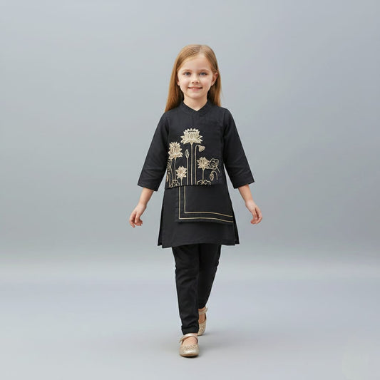 Pre Order: Midnight Lotus Kurta Set