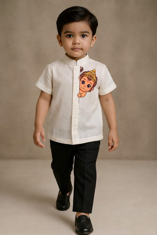 Pre Order: Peek-a-Boo Bajrang Hand Painted Coord Set