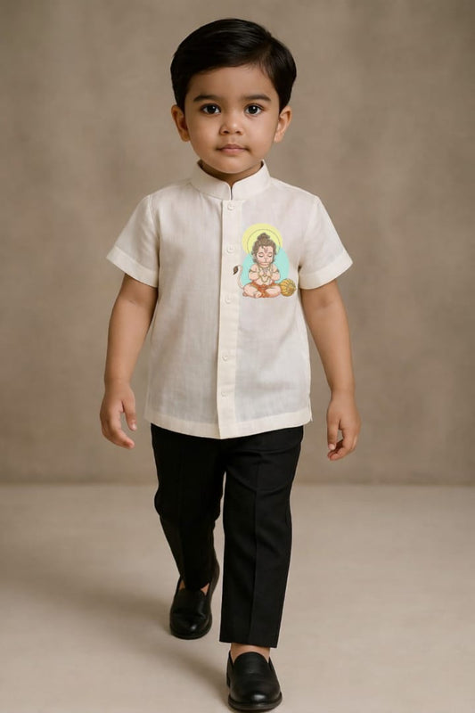 Pre Order: Bal Hanuman Blessings Hand Painted Coord Set