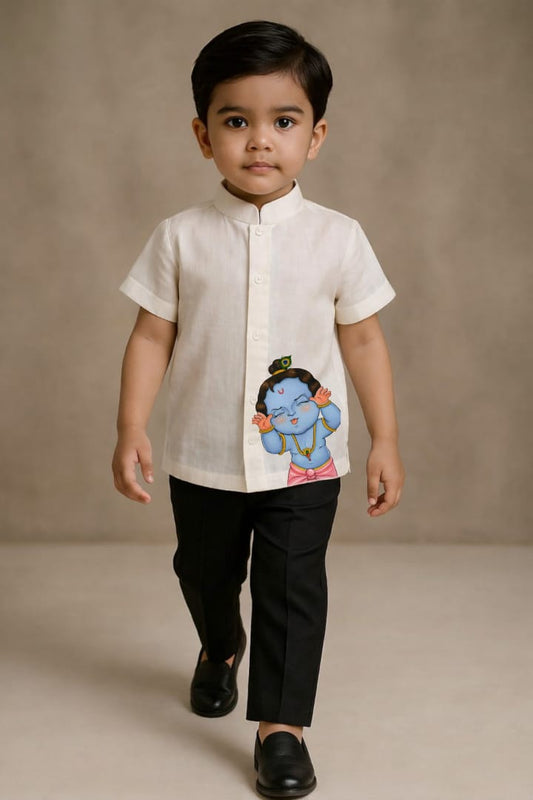 Pre Order: Kanha Cutie Classic Hand Painted Coord Set