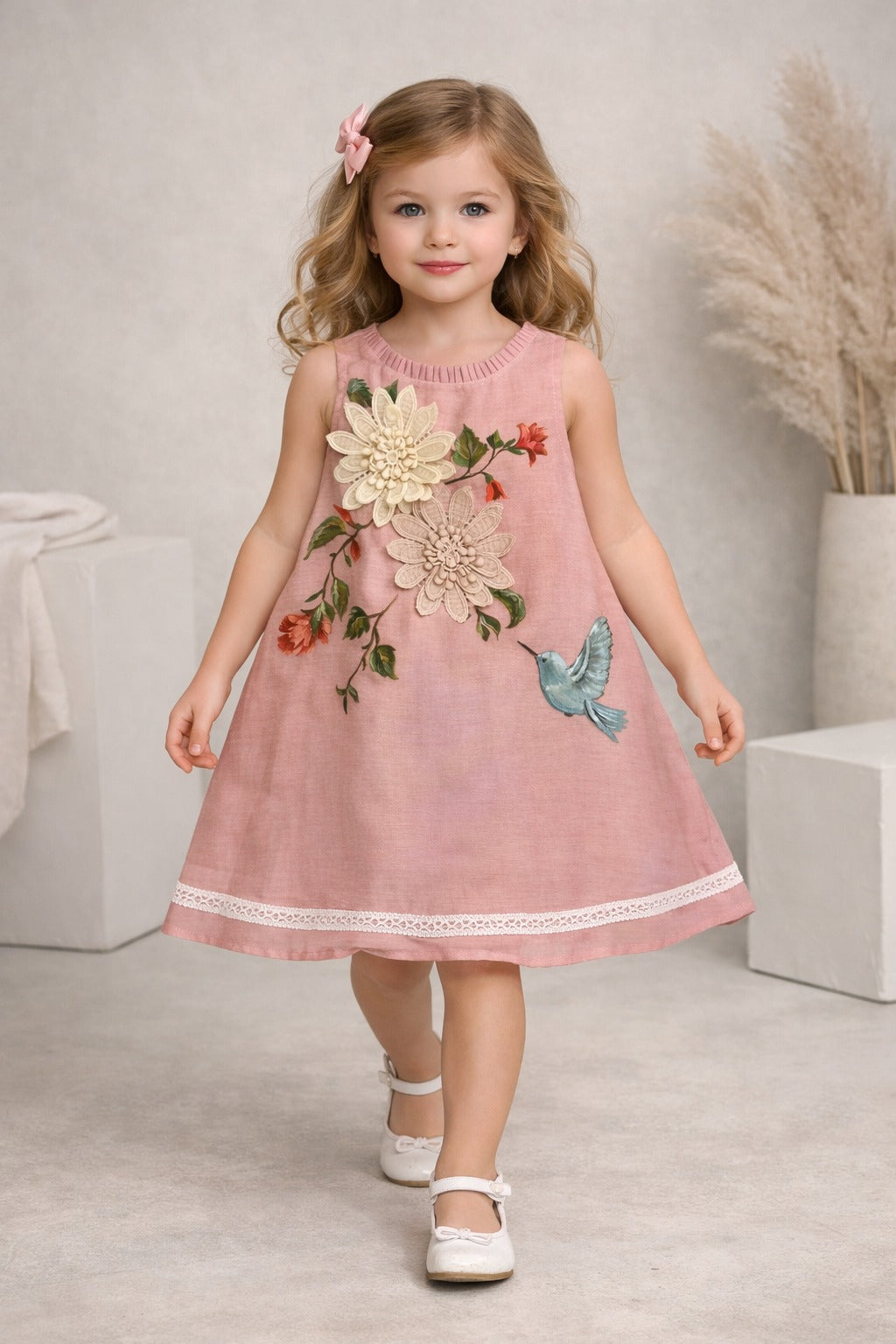 Pre Order: Blush Hummingbird Bloom Dress