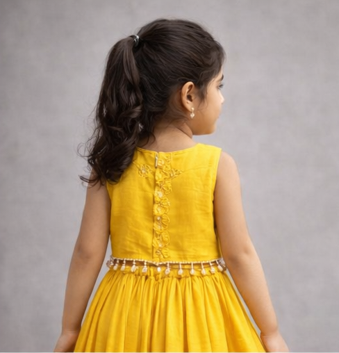 Pre Order: Sunheri Phool Lehenga
