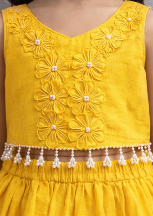 Pre Order: Sunheri Phool Lehenga
