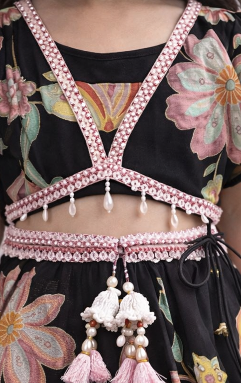 Pre Order: Raat Rani Phool Lehenga Set