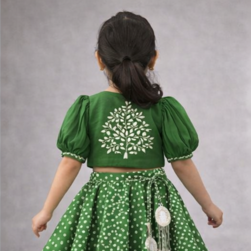 Pre Order: Mehendi Rang Ensemble Lehenga Set
