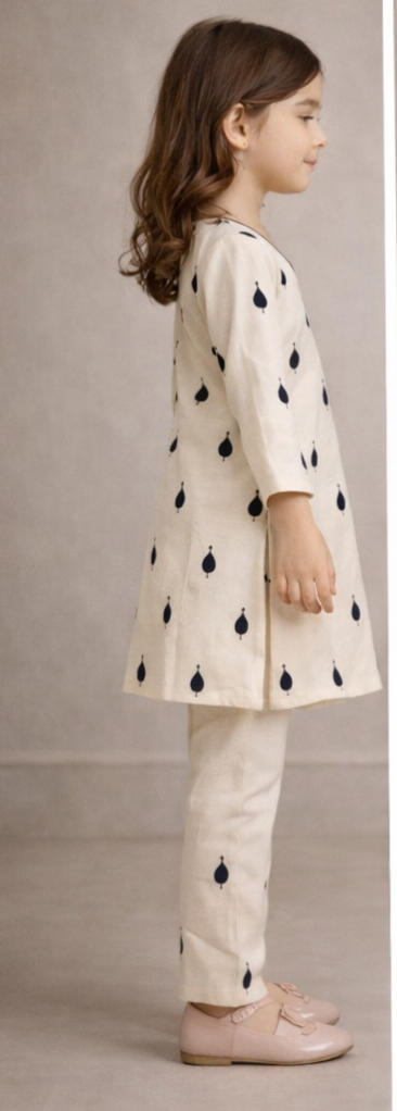 Pre Order : White Noir Kurta Set