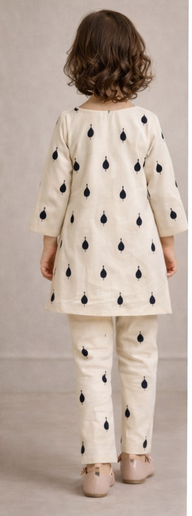 Pre Order : White Noir Kurta Set