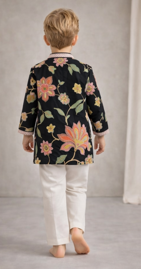 Pre Order: Phoolwari kurta And pyjama